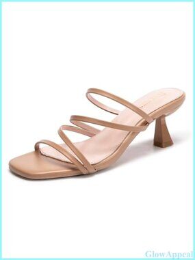 Women's Strappy Kitten Heel Sandals Square Open Toe Dress Shoes